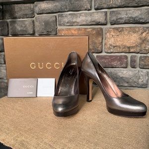 GUCCI AUTHENTIC Vintage Pewter Pumps sz 7 🤍